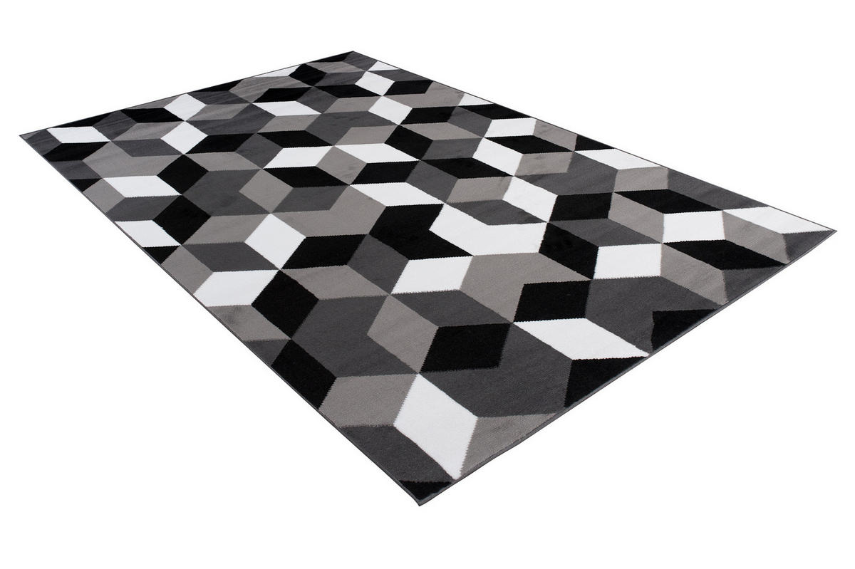 TEPPICH MAYA Dunkelgrau Geometrisch Gitter Figuren 200/300 cm - Dunkelgrau, Textil (200/300cm) - Tapiso