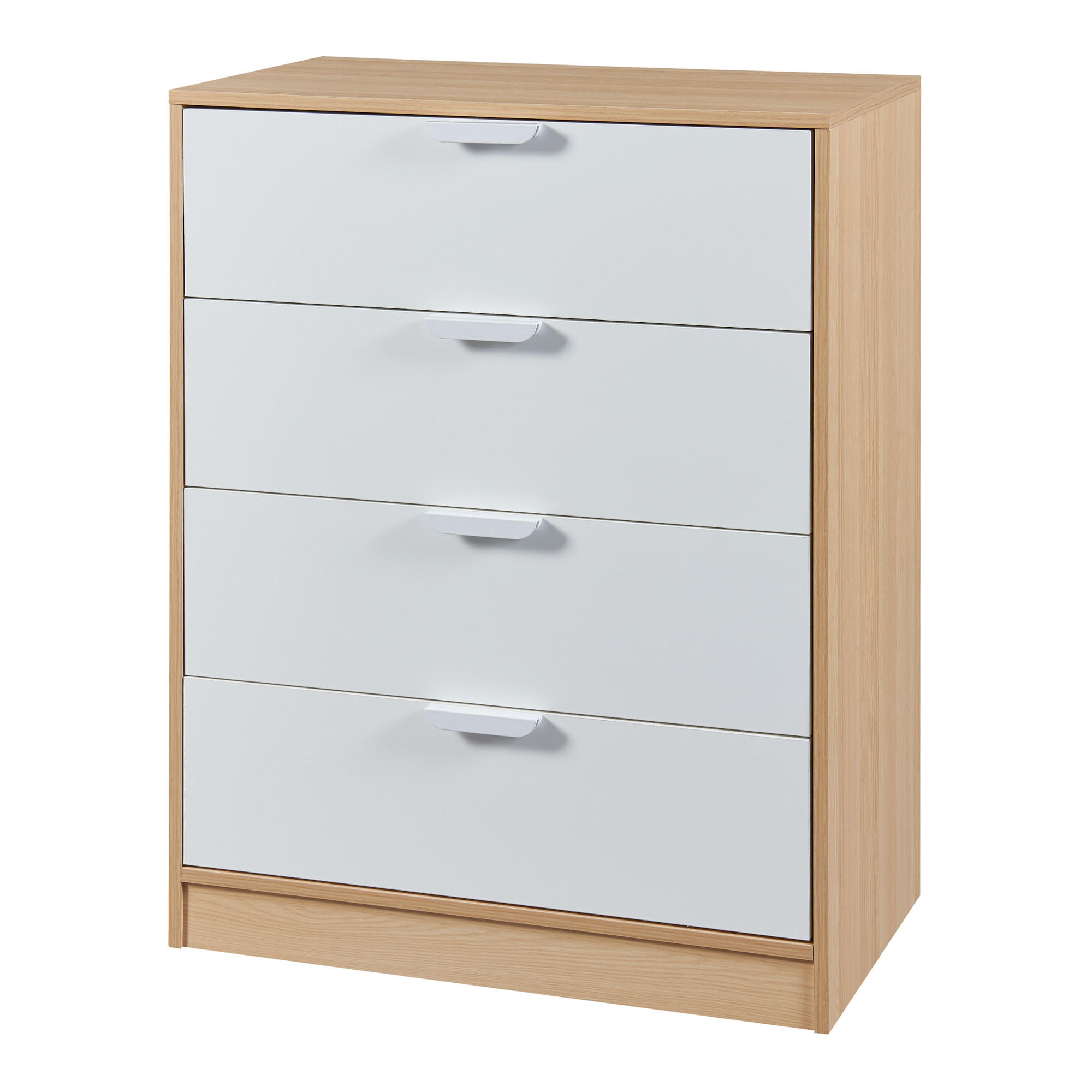 KOMMODE Varkaus - Eichefarben/Weiß, Holzwerkstoff (70/90/40cm) - [en.casa]