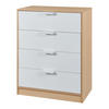 KOMMODE Varkaus - Eichefarben/Weiß, Holzwerkstoff (70/90/40cm) - [en.casa]