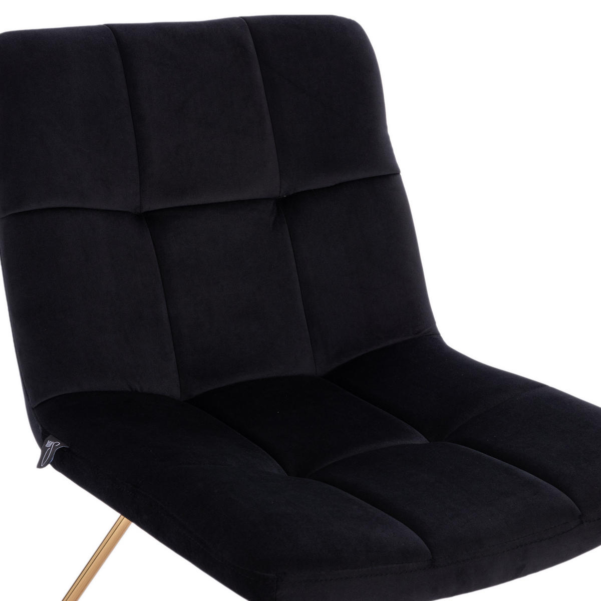 LOUNGESESSEL LYNN Samt Schwarz - Goldfarben/Schwarz, Textil/Metall (58/82/64cm) - SVITA