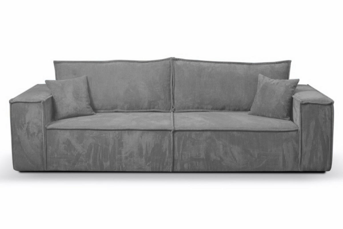 SCHLAFSOFA mit Bettkasten und Cordstoff MONA Grau - Grau, Holzwerkstoff (255/85/105cm) - Compleo24