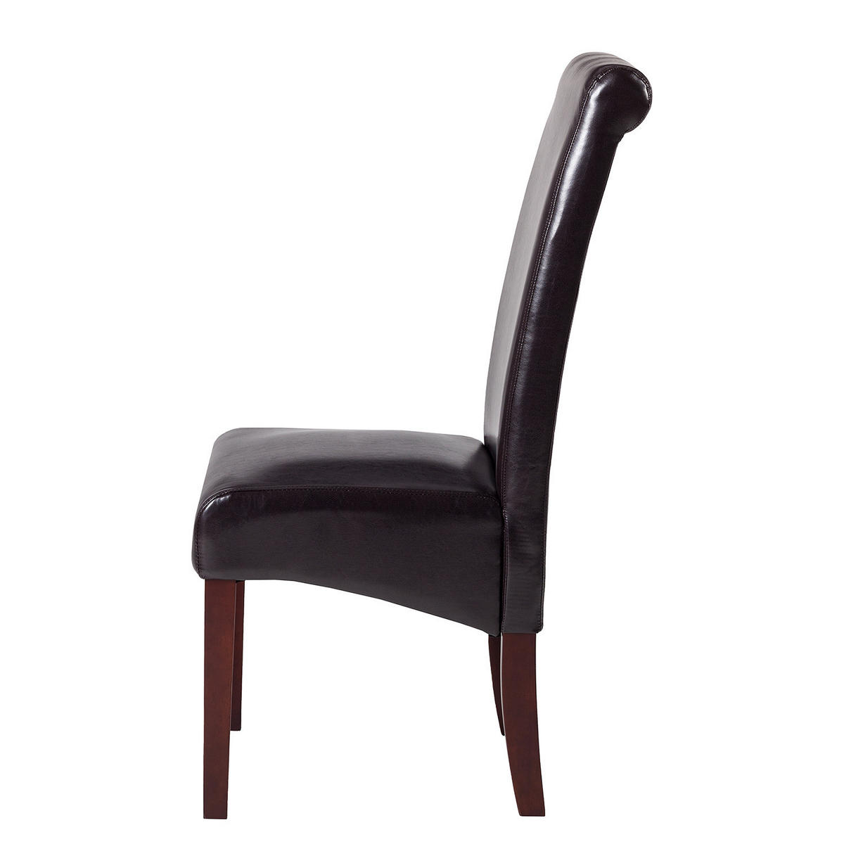 POLSTERSTUHL-SET - Kunstleder / Gummibaum massiv - Dunkelbraun, Kunststoff (48/107/66cm) - home24