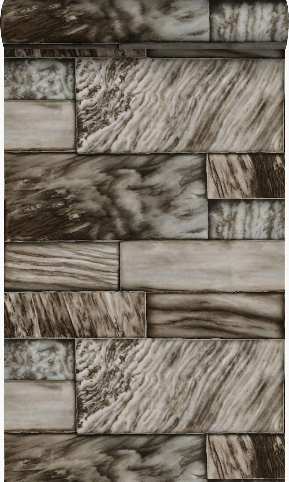 TAPETE Marmor-Optik 53 cm x 10.05 m - Braun, Papier (53/1000cm) - Origin Wallcoverings
