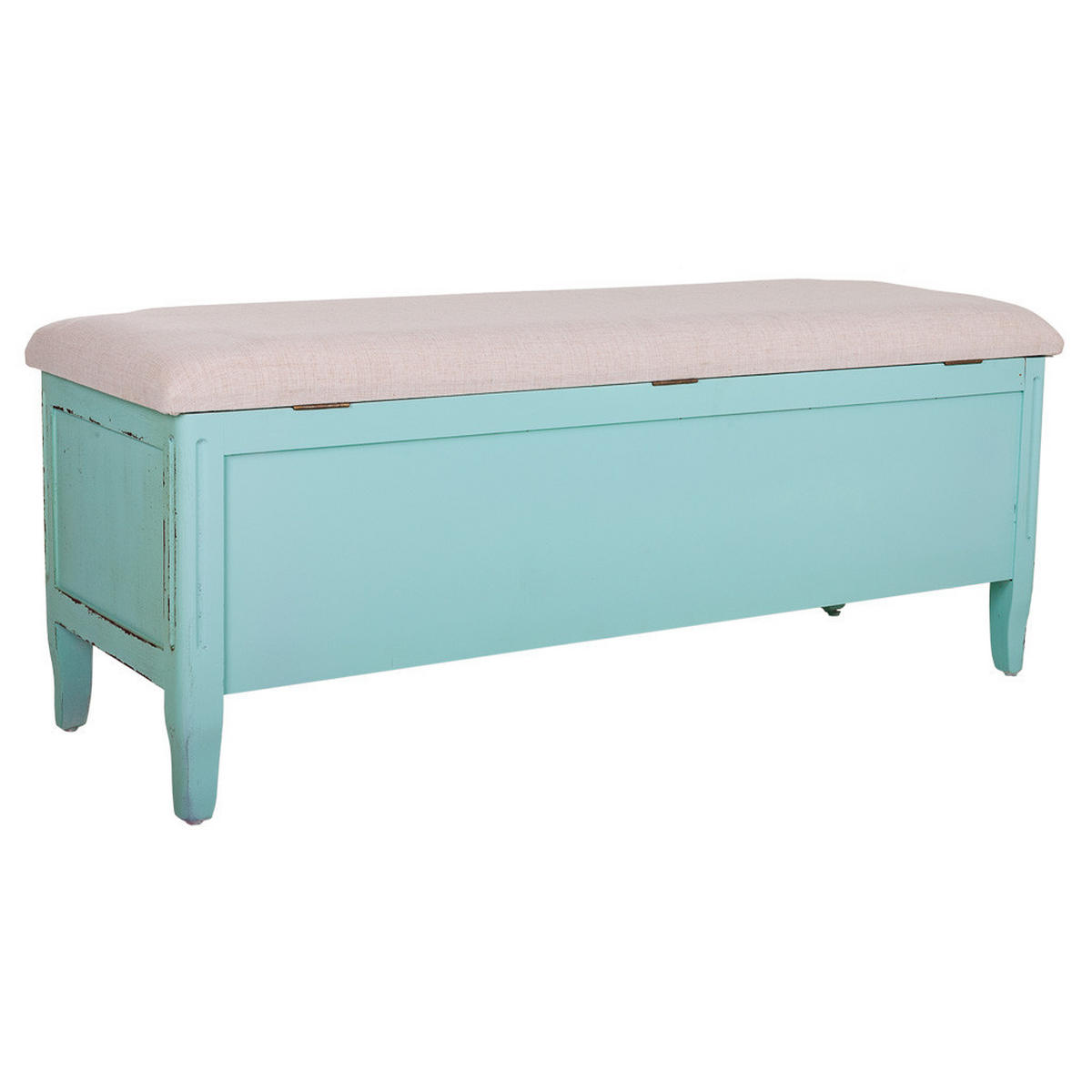 POLSTERBANK aus Holz 120x43x48 blauem - Blau, Holzwerkstoff (120/48/43cm) - Wanderlust