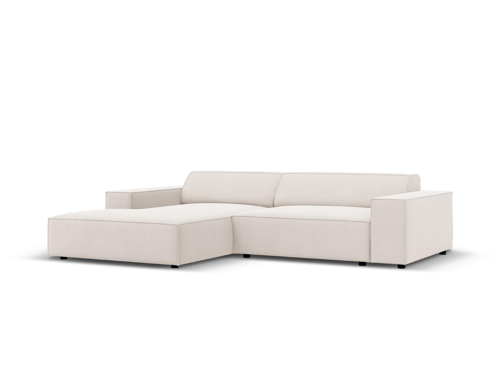 MODULARES-ECKSOFA links Jodie aus strukturiertem Stoff leichtes beige 3 Sitzplätze - Beige, Textil (166/224cm) - Micadoni