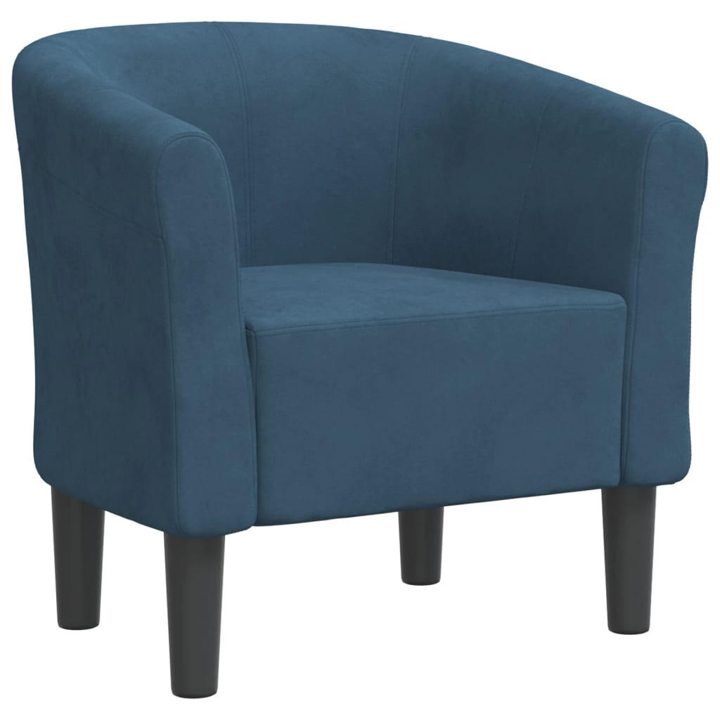 CLUBSESSEL Dunkelblau Samt - Dunkelblau, Textil (56/68/70cm) - vidaXL