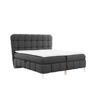 BOXBETT Mit Zwei Bettkasten, Stoff Corbett, Graphit, 160x200 cm, LOLLY - Graphitfarben, Holz (160/200cm) - Kaiser Möbel