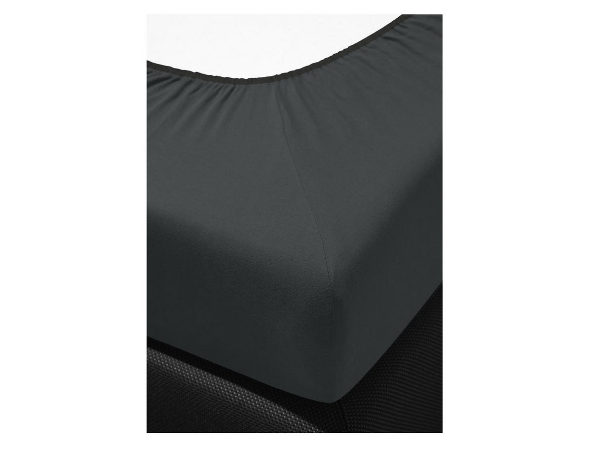 SPANNBETTTUCH Mako-Satin 1003 - Schwarz, Textil (100/200cm) - Bierbaum
