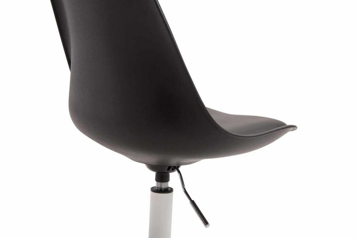 DREHSTUHL 4er Set Kunststoff schwarz - Schwarz/Weiß, Kunststoff/Metall (48/76/57cm) - CLP