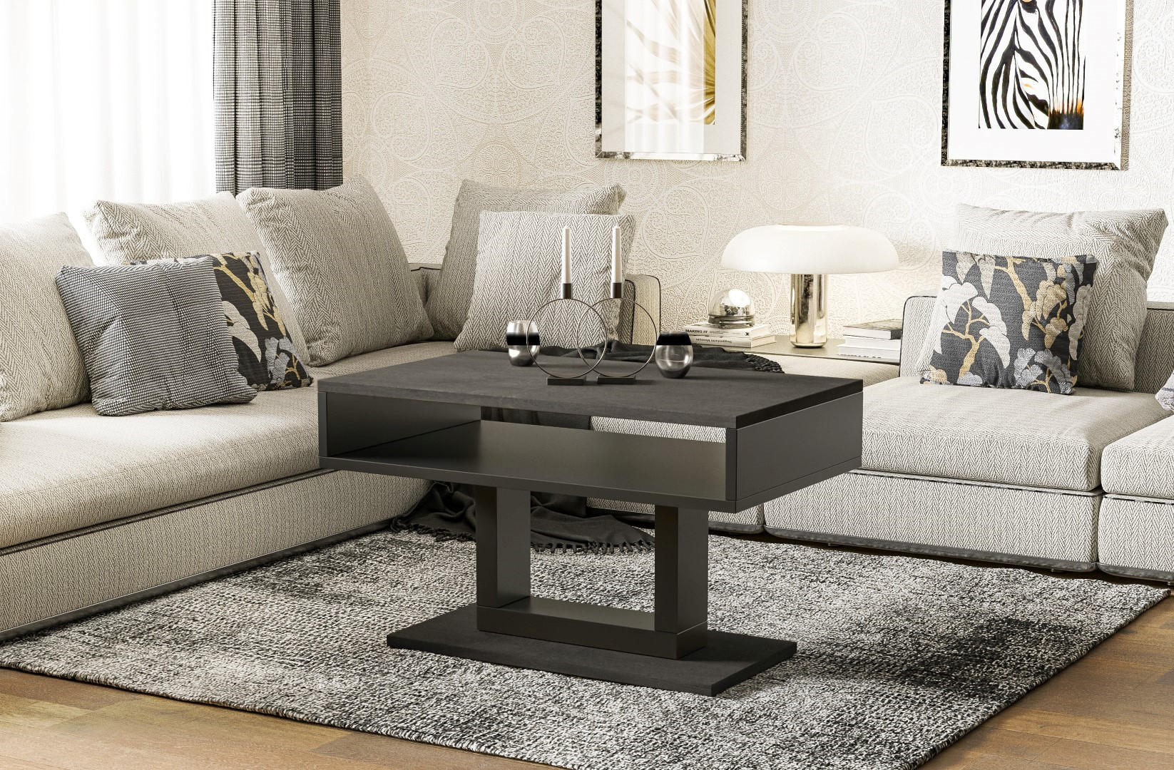 COUCHTISCH Tilo - Graphitfarben, Holzwerkstoff (100/60/58cm) - Endo-Moebel