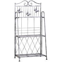 PFLANZENREGAL 44/25/96 cm klappbar mit 3 Ebenen und Antik-Effekt, Grau - Grau, Metall (25/96/44cm) - Redom