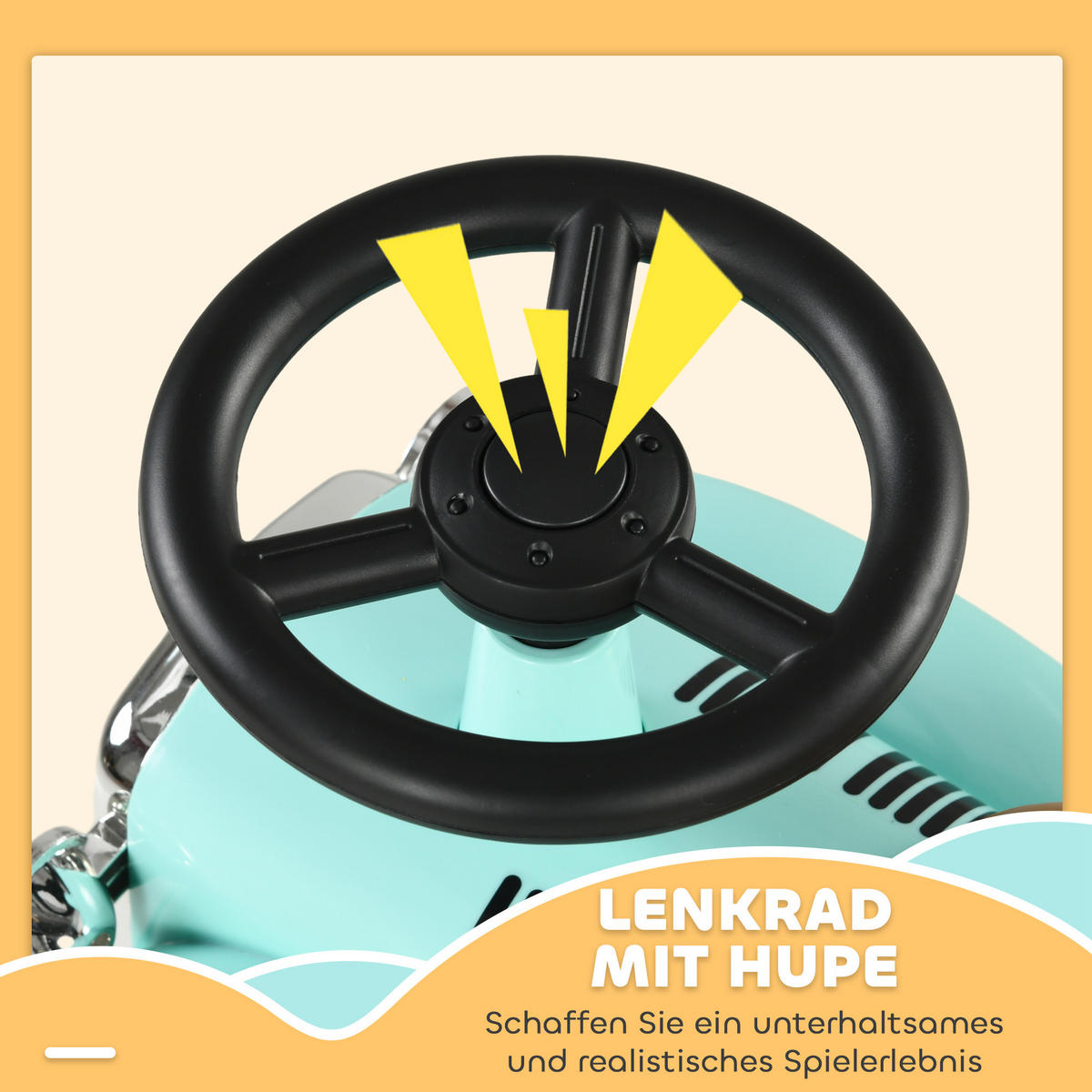 RUTSCHAUTO, Kinderfahrzeug mit Stauraum, Kinderauto mit Kippschutz, Grün - Grün, Metall (58/27/35cm) - AIYAPLAY