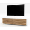 LOWBOARD ZIVOLLI 160 Weiß, Wotan Lamellen 160/34/40 cm – TV-Hängeschrank mit Lamellenfront - Hellbraun/Weiß, Holzwerkstoff/Kunststoff (160/34/40cm) - AX Living