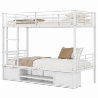 ETAGENBETT mit Schuhablage 90x200 cm Metall Weiß - Weiß, Metall (90/200cm) - Meubliv