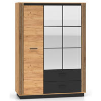 KLEIDERSCHRANK Urso Gold Craft Eiche / Schwarz 150 / 58 / 210 cm - Eichefarben/Schwarz, Holz/Holzwerkstoff (150/210/58cm) - Feldmann-Wohnen