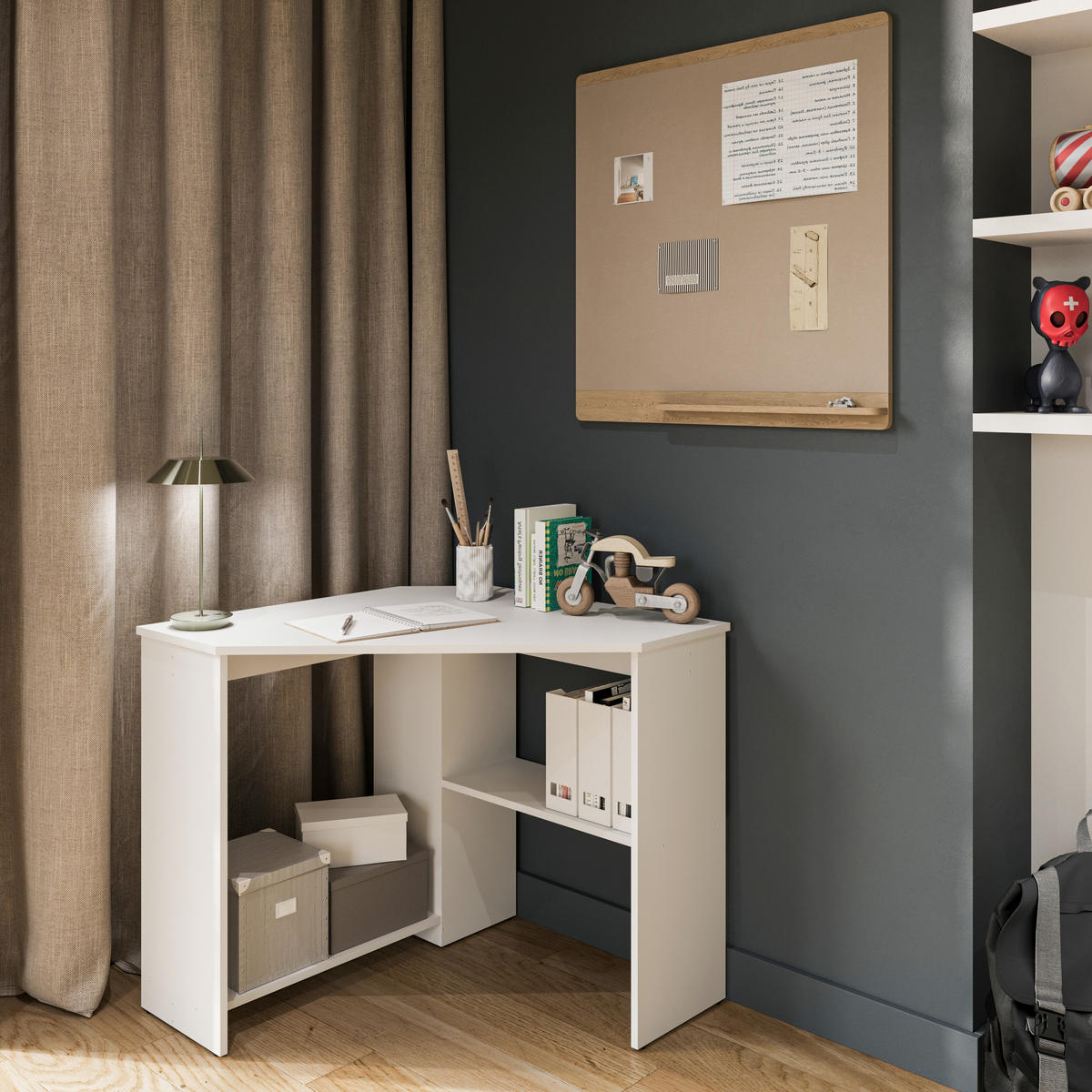 SCHREIBTISCH SPAZIO 80x80x73 cm Bürotisch Computertisch, Weiß - Weiß, Holzwerkstoff (80/80/73cm) - MASSENO