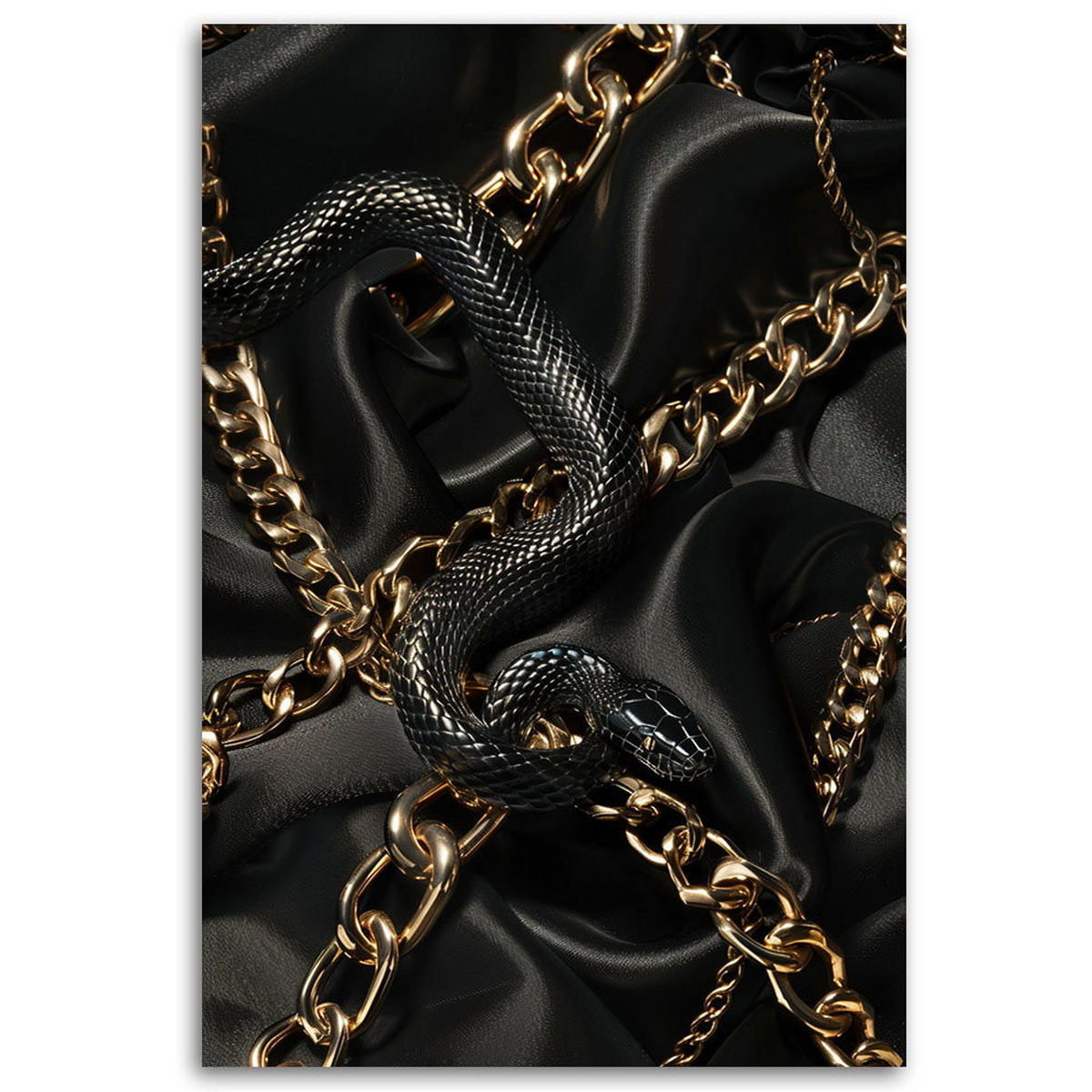 KUNSTDRUCK Schwarz 80/120 cm - Schwarz, Textil (80/120cm) - KUNSTLOFT