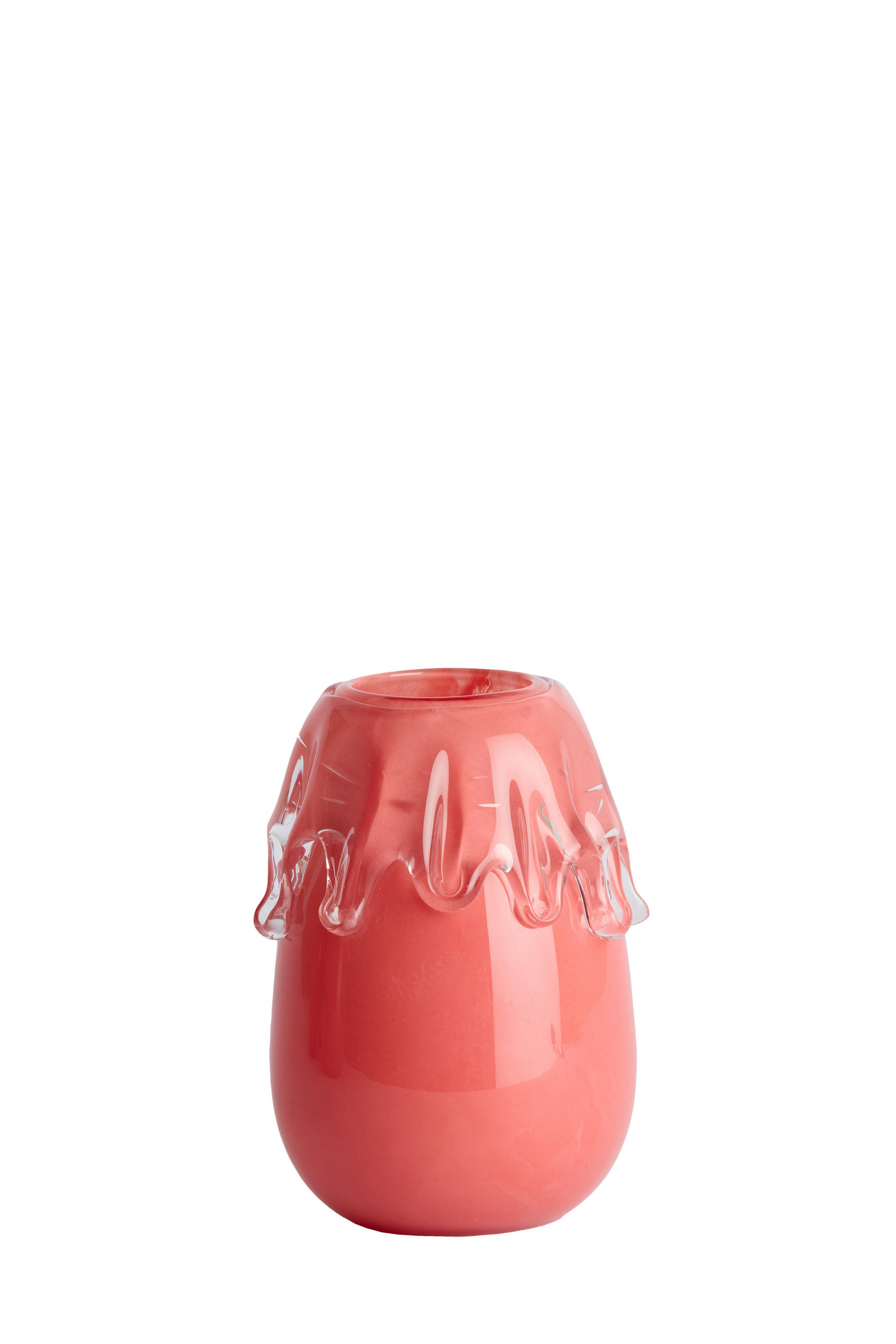 VAZE Lysira Rot 17.5/17.5/23 cm - Rot, Glas (23cm) - Light & Living