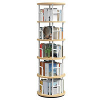 BÜCHERREGAL drehbar 5 Ebenen Natur und Weiß 40 x 40 x 160 cm - Weiß, Holzwerkstoff (40/160/40cm)