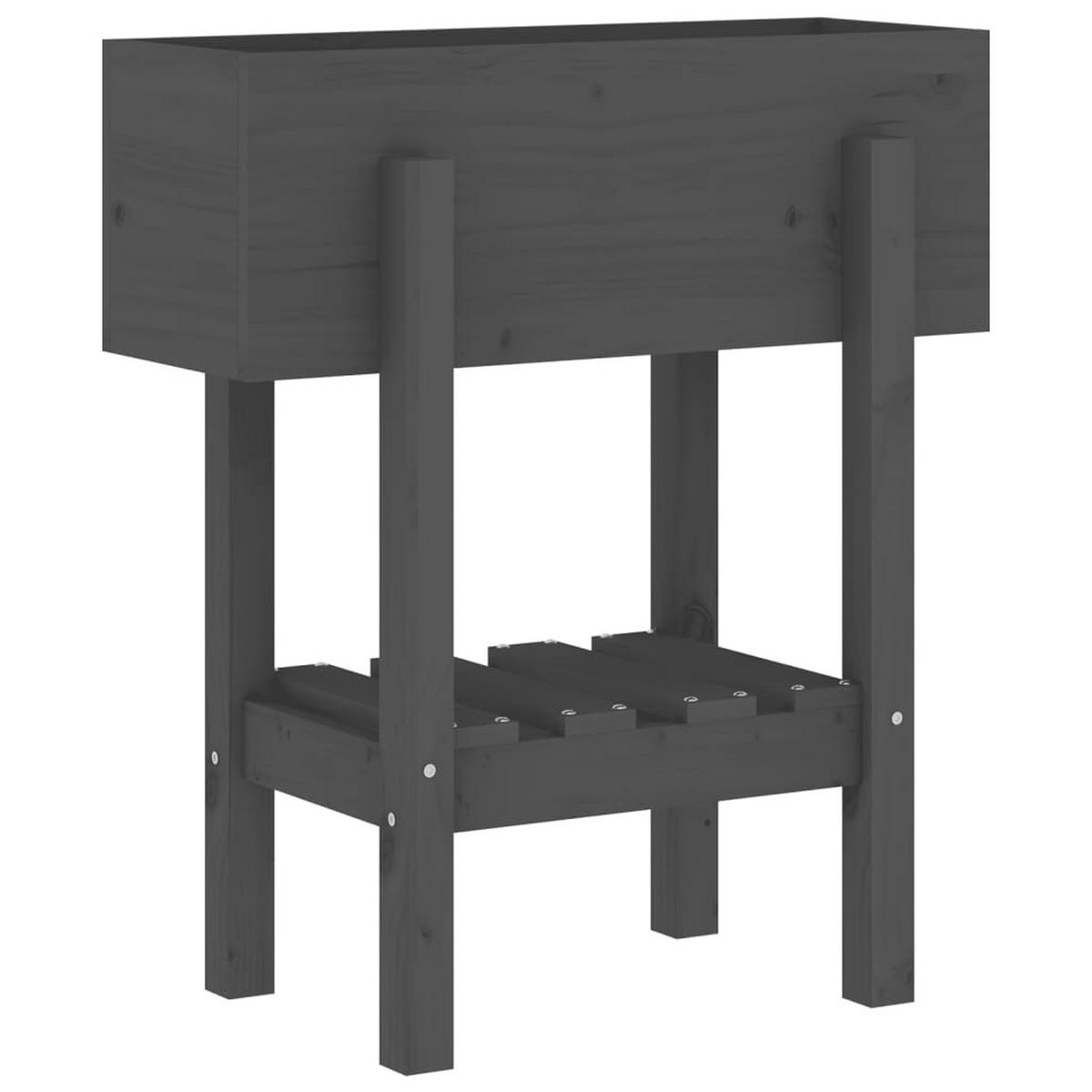 PFLANZKÜBEL Grau 62x30x69 cm Massivholz Kiefer - Grau, Holz (62/69/30cm)
