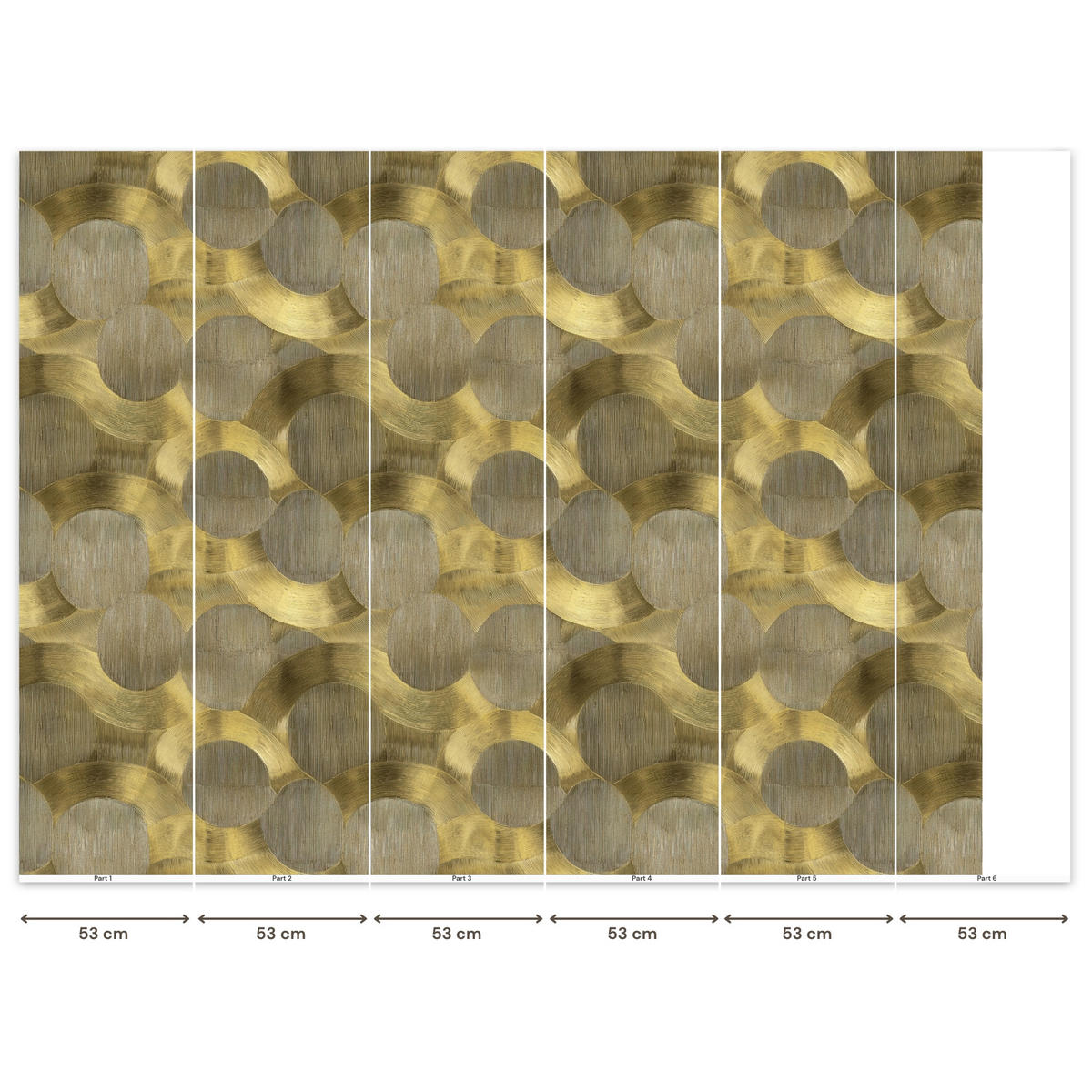 TAPETE - Modern - Geometrisch - Gold - 280x200 cm - Goldfarben, Papier (280/200cm) - OnlyWow