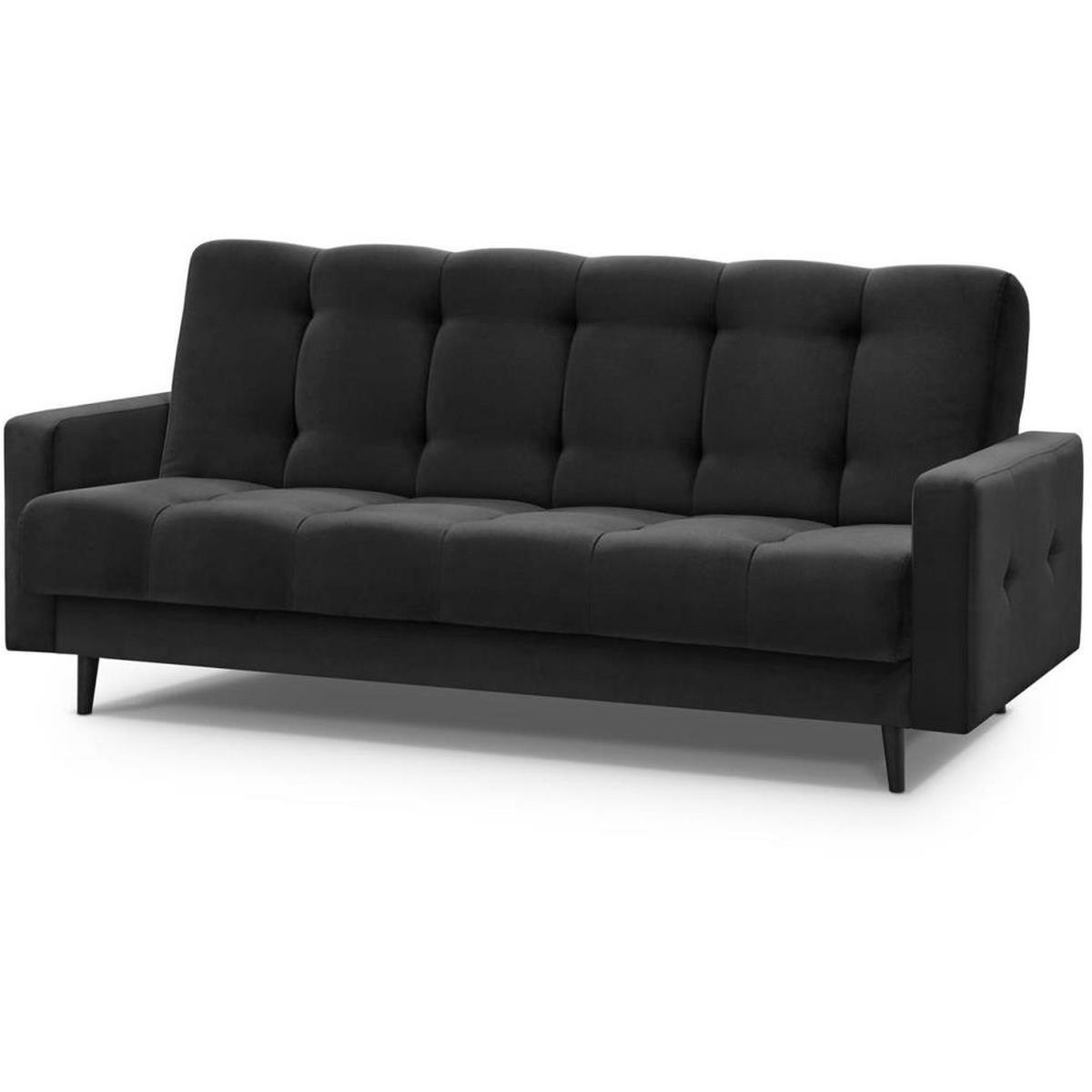 3-SITZER Schlafsofa Nancy Bis schwarz - Schwarz, Holz/Textil (220/89/93cm) - Beautysofa