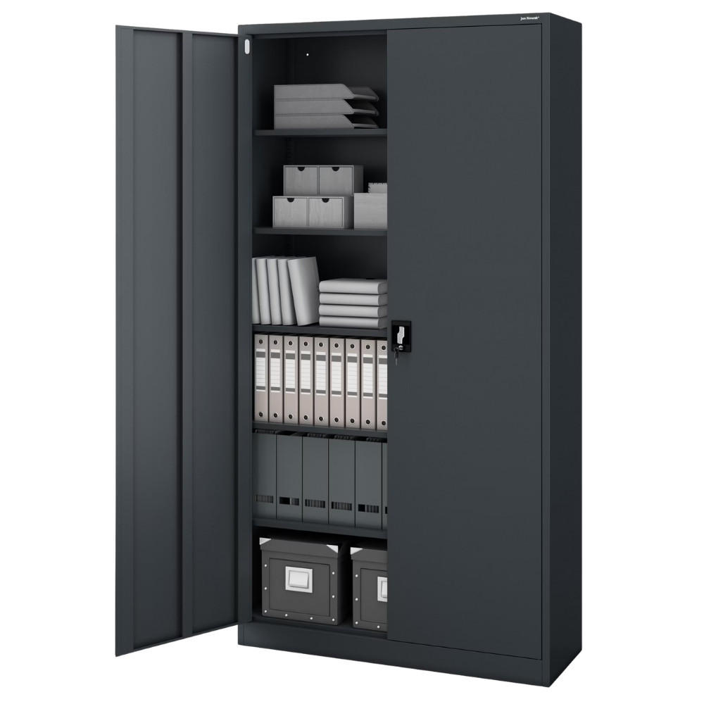 AKTENSCHRANK abschließbar KADO Flügeltüren 220x115x40cm Anthrazit - Anthrazit, Metall (115/220/40cm) - DELUKE