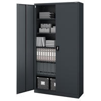 AKTENSCHRANK abschließbar KADO Flügeltüren 220x115x40cm Anthrazit - Anthrazit, Metall (115/220/40cm) - DELUKE