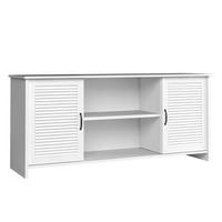 LOWBOARD MARIME mit Türen, weiß - Weiß, Holz (169/82/44cm) - KONSIMO®