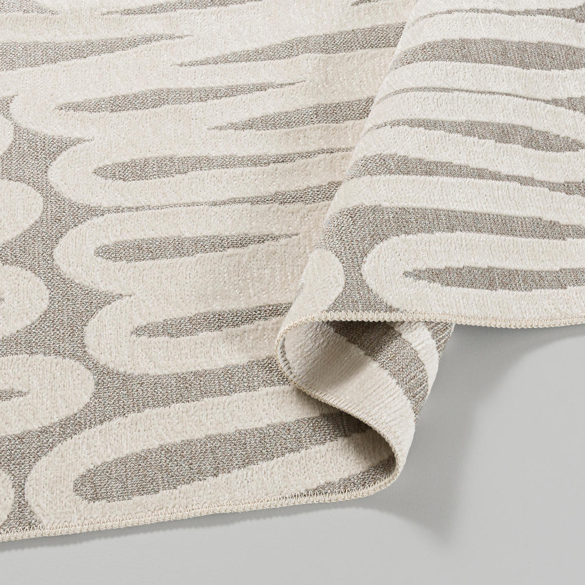 TEPPICH Zweiseitiger Beige Modern Abstrakt - Kurzflor Rechteckig Weich - Weiß Ecru Creme - 120 x 170 cm - Ecru, Textil (120/170cm) - Mazovia
