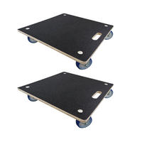 TRANSPORTROLLER mit 4 Rollen 2 Stück 15x58x58cm Traglast 300kg Siebdruck Holzplatte Schwarz - Schwarz, Metall (58/58/15cm) - PROREGAL