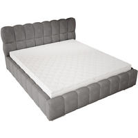 DOPPELBETT 180x200 cm Avilla mit Bettkasten, Lattenrost, Samt, Grau - Grau, Holz/Textil (180/200cm) - Emporius