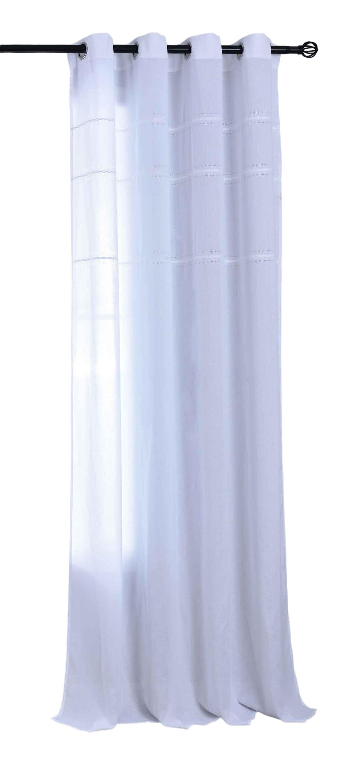 VORHANG LEIPZIG HxB 245x145 cm Weiß - Weiß, Textil (145/245/245cm) - Gardinenbox