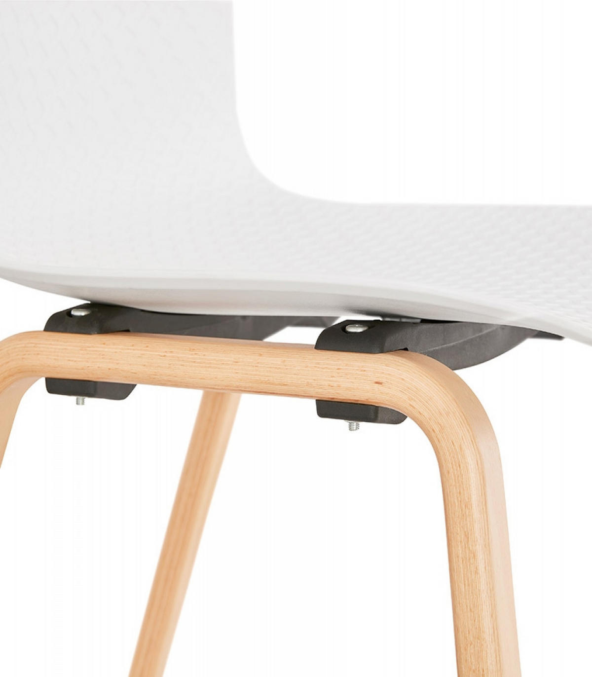 DESIGNERSTUHL Kunststoffsitz Holzgestell, Weiß-Beige 44,5x52,5x81 cm - Beige/Weiß, Holz/Kunststoff (45/81/53cm) - KADIMA DESIGN