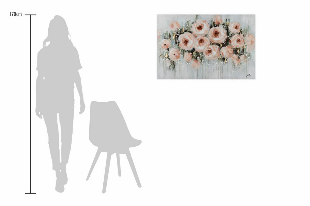 ACRYLBILD HANDGEMALT 90/60 cm - Beige/Grau, Holz/Textil (1.3/60cm) - KUNSTLOFT