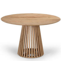 ESSTISCH rund aus Akazienholz 120cm, natürlich - Braun, Holz (120/120/76cm) - Giga Meubel