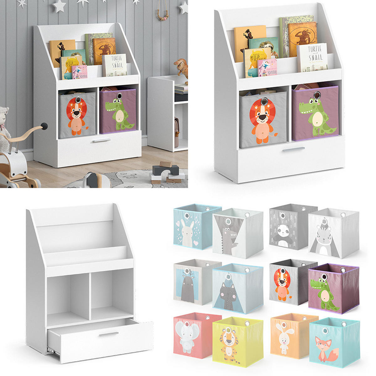 DĚTSKÁ POLIČKA Luigi Bílá - bílá, kompozitní dřevo (72/96.2/31.2cm) - Vicco