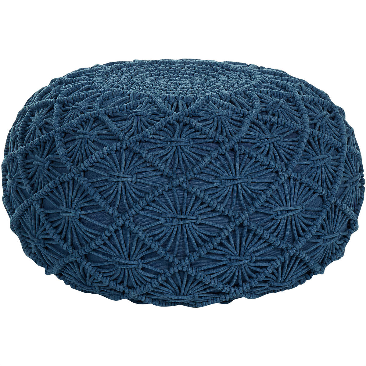 POUF Berkane 50/50/30 cm - Blau, Naturmaterialen/Textil (50/30/50cm) - Beliani