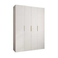 DREHTÜRENSCHRANK 245,5/180/40 4-türig - Goldfarben/Weiß, Holz/Metall (180/245.5/40cm) - Abiks Möbel