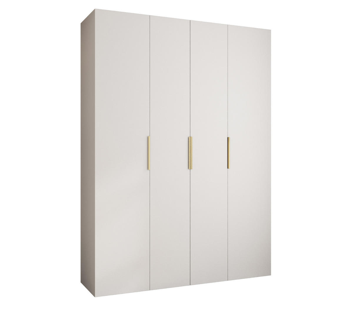 DREHTÜRENSCHRANK 245,5/180/40 4-türig - Goldfarben/Weiß, Holz/Metall (180/245.5/40cm) - Abiks Möbel