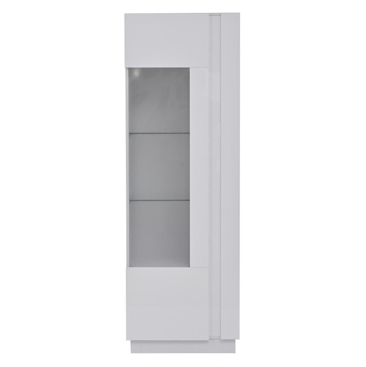VITRINE 60/40/180 cm in Weiß mit LED-Beleuchtung und Acryltür - Weiß, Holzwerkstoff (60/180/40cm) - Flora Grace