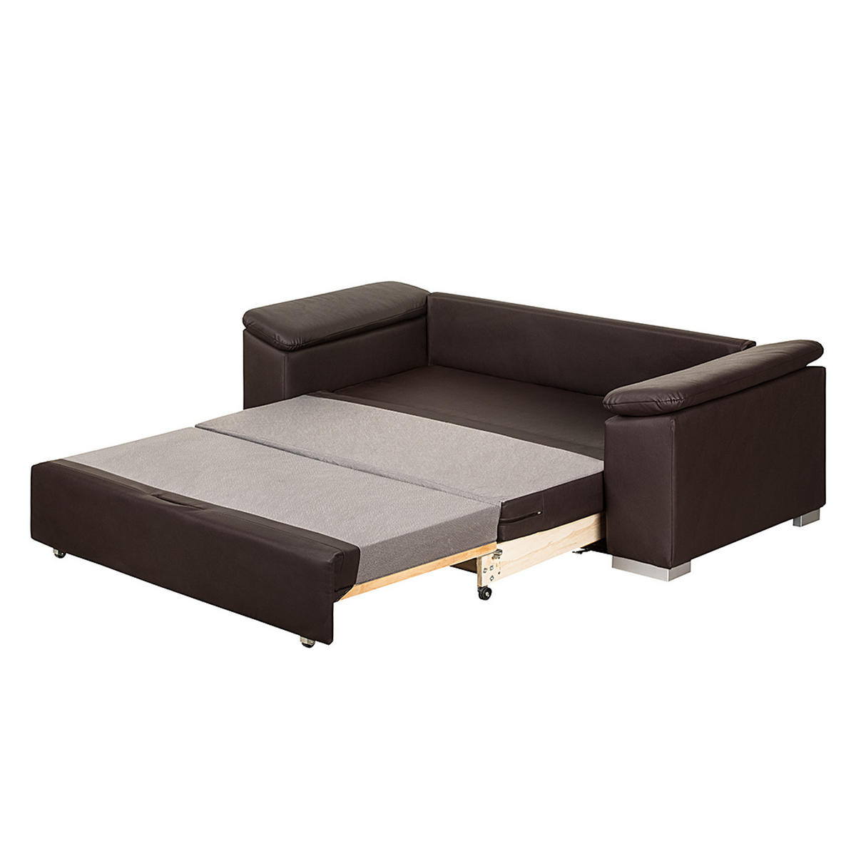 SCHLAFSOFA mit schräger Armlehne - Braun, Kunststoff (190/90/90cm) - home24