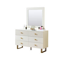 SIDEBOARD-SET mit Spiegel 120/40/75 cm in Weiß mit 6 Schubladen - Weiß, Holzwerkstoff (120/40/75cm) - BEAOK