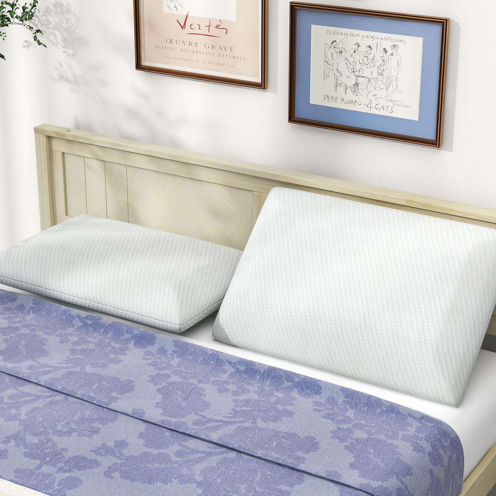 KOPFKISSEN 2er-Set Weiß - Weiß, Textil (40/60cm) - COSTWAY