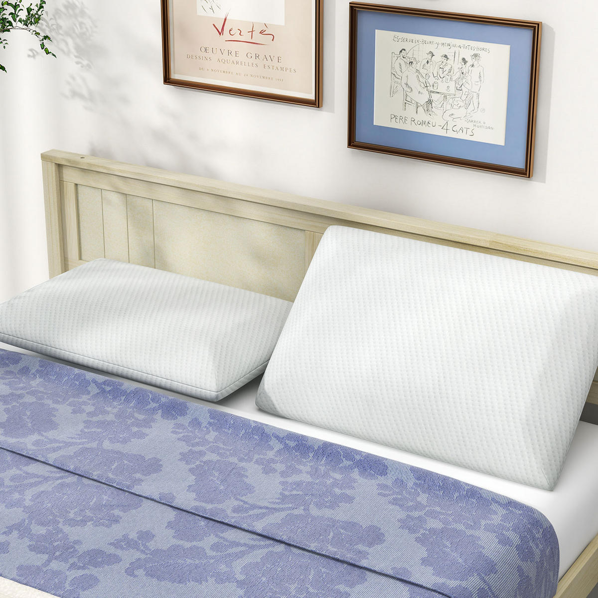 KOPFKISSEN 2er-Set Weiß - Weiß, Textil (40/60cm) - COSTWAY