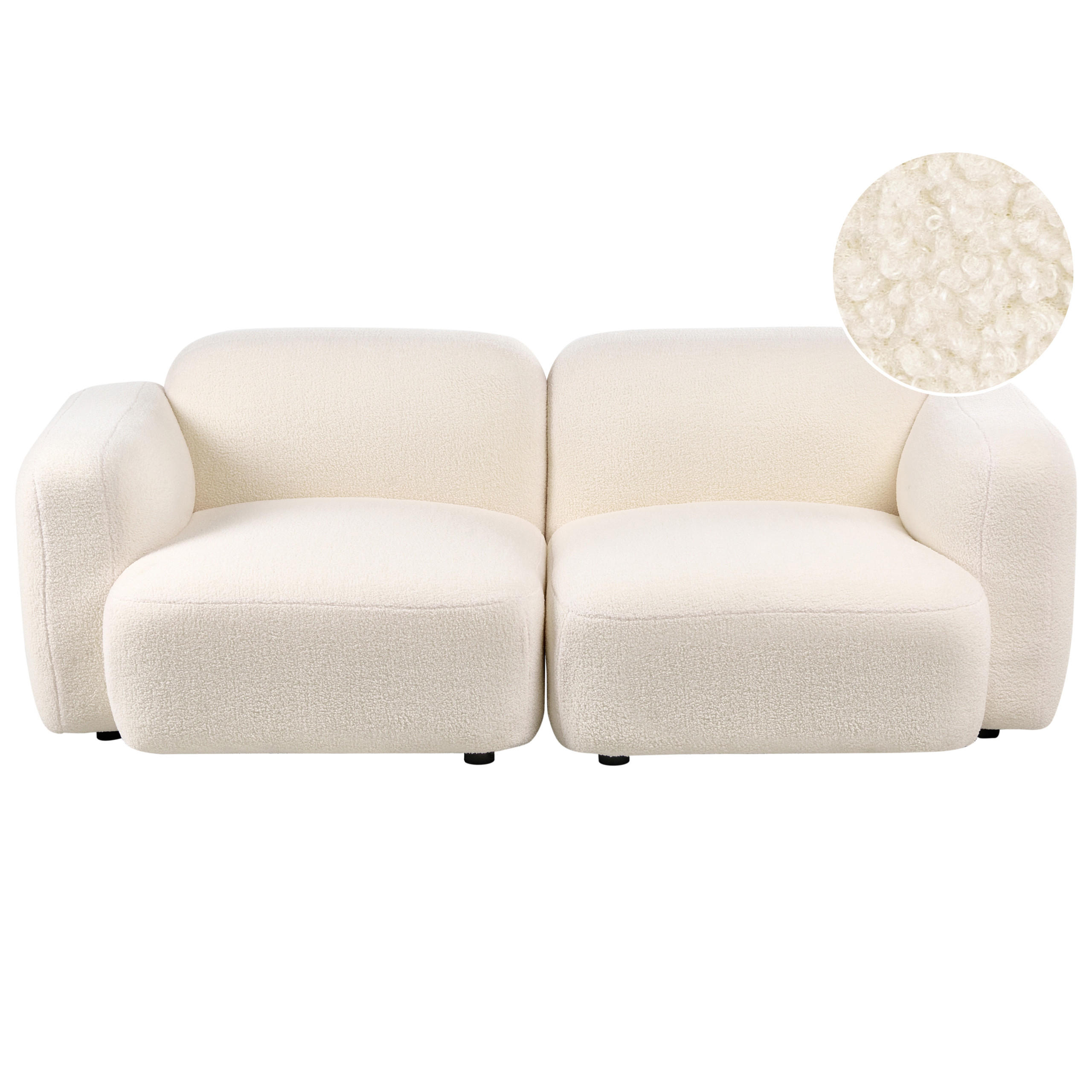 3-SITZER-SOFA Bouclé Cremeweiß Afoss - Creme, Textil (195/71/94cm) - Beliani