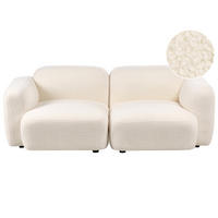 3-SITZER-SOFA Bouclé Cremeweiß Afoss - Creme, Textil (195/71/94cm) - Beliani