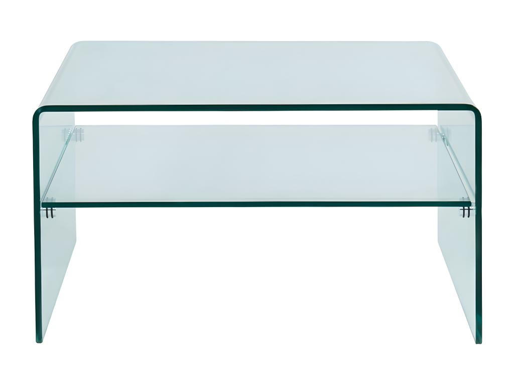 COUCHTISCH quadratisch - Glas - STILEOS - Transparent, Glas (80/80/43cm) - Vente-Unique