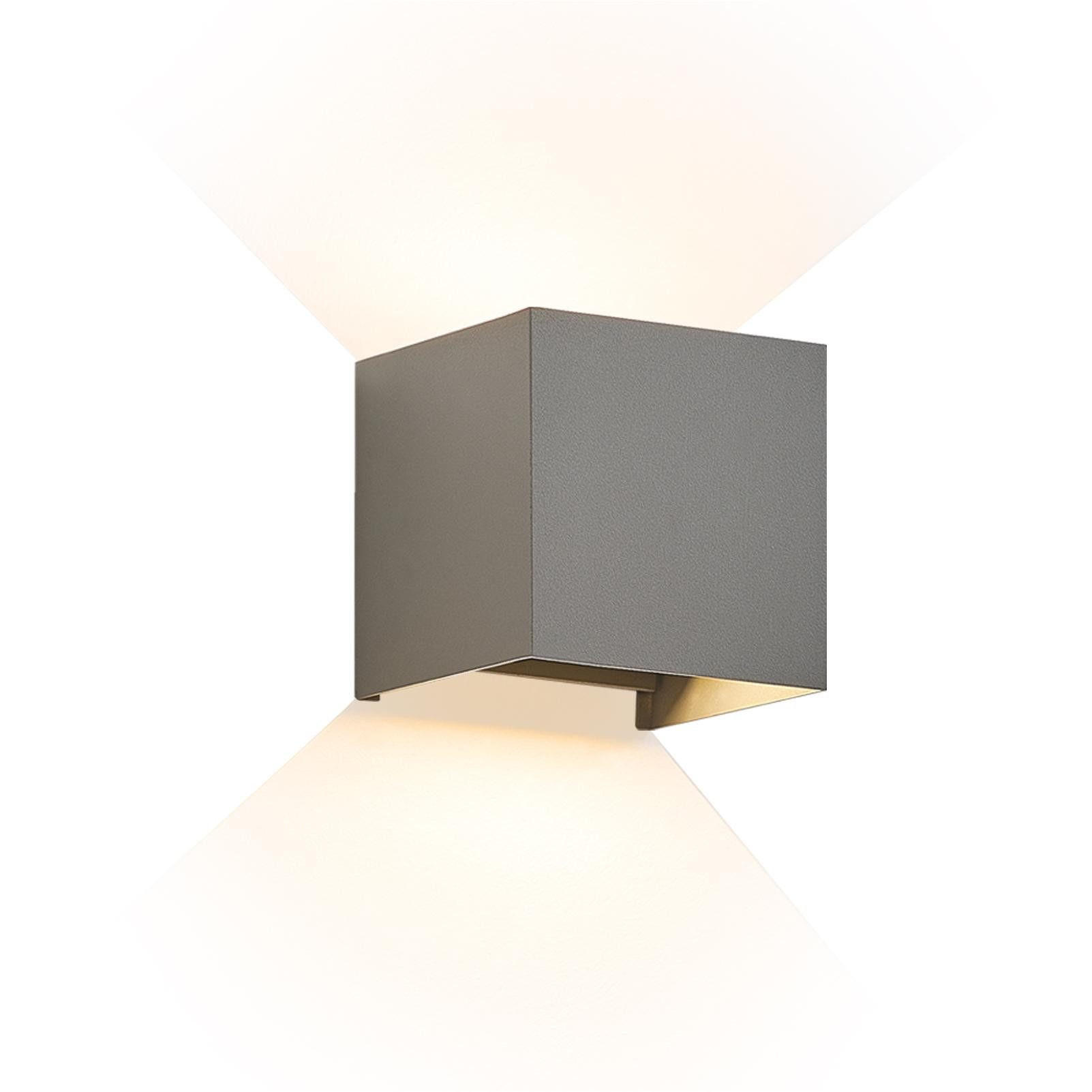 ZMH Led-Wandleuchte Grau 10x10x10 cm