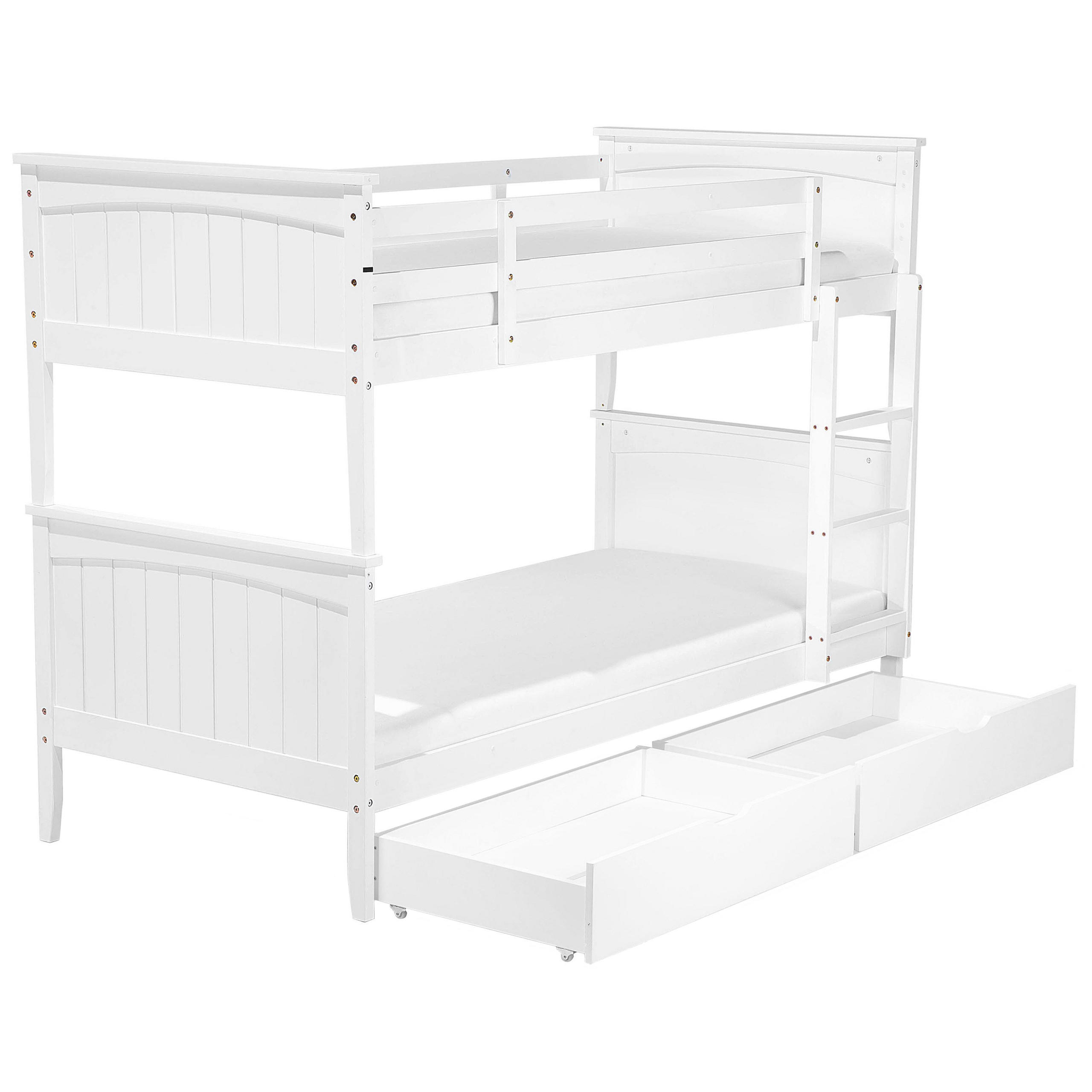 Beliani Hochbett Weiß 90x200 cm